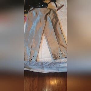 Silk Womens Elegant Silver Pants